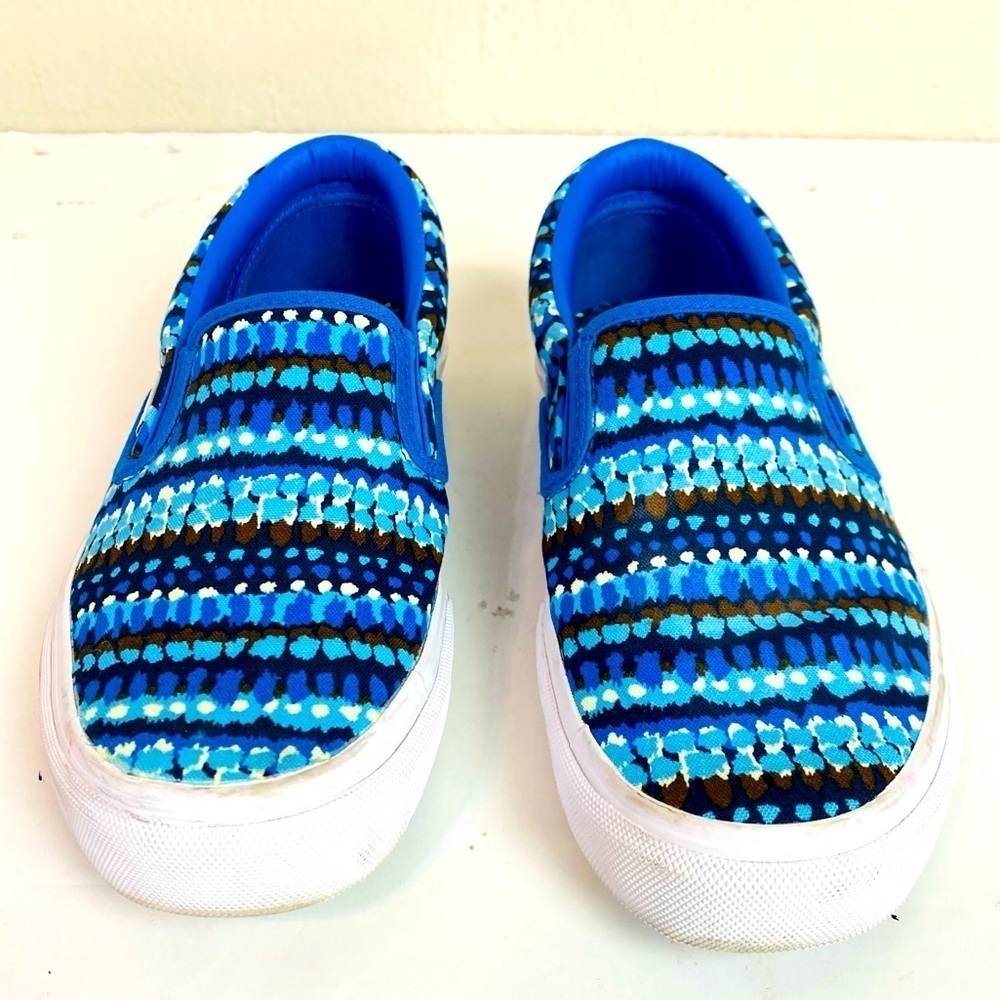 Vera Bradley Multi Blue Canvas Slip On Shoes Size 8.5